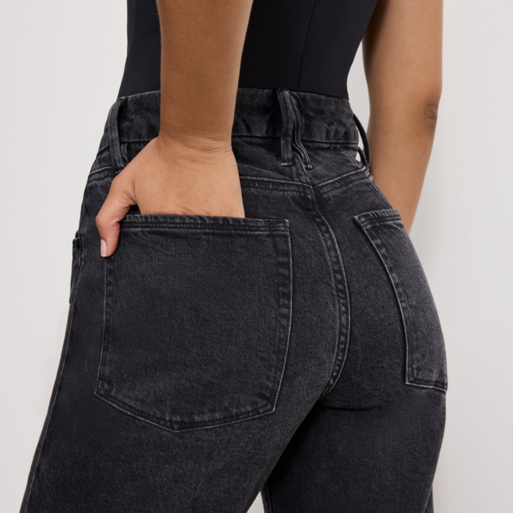 Good American Good Icon Straight Diamond Jeans High Rise